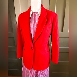 Vintage Charter Club Holiday Red Wool Cashmere Professional Blazer Womens 6P